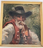 Pipázo férfi - Olaj festmény