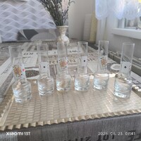 Retro Card-Patterned Drinkware Set for Sale! Long-Neck Shot Glasses, 6 pcs!