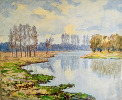 Tópart - Olajfestmény