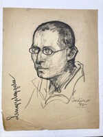Bardócz Árpád (1882-1938): Lengyel Gyula politikus arcképe - jelzett grafitrajz, 1922, Bécs