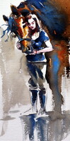 Forever friends-   watercolor painting - Örök barátok-  akvarell festmény