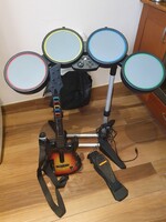 Sony playstation Guitar Hero játék gitár és dob együtt fellet állapotukban psx ps2 ps3