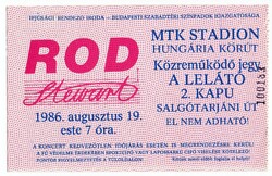Rod Stewart eredeti felhasznált koncertjegy Budapest MTK stadion 1986. augusztus 19. kitűnő állapot