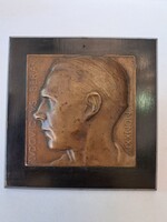 RITKASÁG! BERÁN LAJOS (1882-1943) LUDOVICUS BERAN 1921 ÖNARCKÉP PATINÁS BRONZ PLAKETT