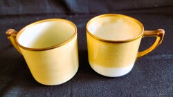 ANTIK HÜTTL TIVADAR BUDAPEST JELZETT GYÜJTŐI PORCELÁN MOKKÁS CSÉSZE PÁROS ARANYOZOTT