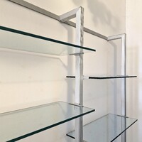 Designer szobai moduláris, fém-üveg polcrendszer Calligaris