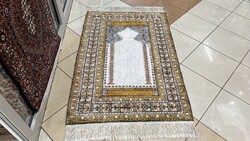 3998 Álomszép Török Kaiseri kézi Selyem perzsa szőnyeg 95X150CM INGYEN FUTÁR
