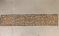 Antik afrikai szőttes Kuba népcsoport Kongó Afrika népművészete schowa raffia hosszú terítő 606 2309