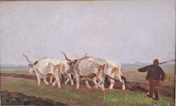 Zombory Lajos (1867-1933) Szántás