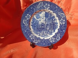 Angol jelenetes porcelán tányér,  postakocsi sorozat