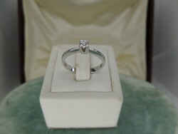 Fehérarany brilles szoliter gyűrű cca 0.10 ct