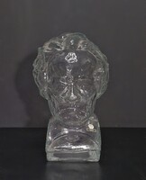 Vintage Beethoven üveg fej szobor, Ingrid glas