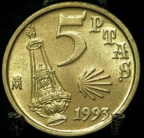 Spanyolország 5 Peseta, 1993 Szent Jakab Év A07B6
