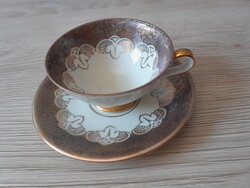 Gyönyörű Mitterteich Bavaria aranyozott-bronzírozott kávés szett