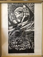 Józsa János: József A. illusztráció linómetszet