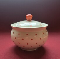 Vintage Villeroy & Boch Lübeck antik német porcelán cukortartó pöttyös