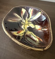 Impozáns vintage fényes mázas kerámia tál West-Germany