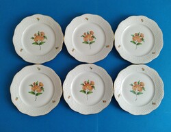 Herendi porcelán 6 darab süteményes tányér