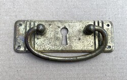 5 DB ANTIK, ART DECO FÉM, RÉZ BÚTOR FOGANTYÚ, FIÓKHÚZÓ EGYÜTT