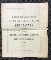 Neupest Sparcassa / Ujpesti Takarék-Pénztár  1873