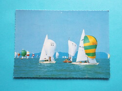 Képeslap (67) - Vitorlások a Balatonon 1980-as évek - (Foto: dr. Szabó József)