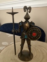 MUHAROS LAJOS BRONZ LOVAG SZOBOR, GYERTYATARTÓ