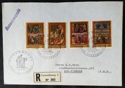 LUXf820-3f / Luxemburg 1971 Echternach miniatűr festmények bélyegsor FDC-n futott