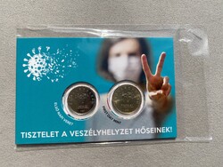 2020 Tisztelet a veszélyhelyzet hőseinek 10 és 20 Forint elsőnapi veret bliszter