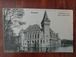 Vajdahunyad vára, régi budapesti képeslap, fekete-fehér 1913