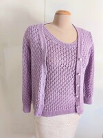 Kézzel kötött egyedi tervezésű kardigán és top együttes 36/38-s méret