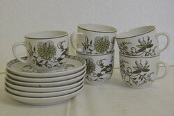 Hollóházi chinoin porcelán teás-, kávéskészlet A276