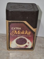 Régi retro kávés műanyag doboz - Extra Mokka - Zamat kávé és Kekszgyár