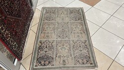 3727 KASMÍR hernyóselyem Bakhtiari kézi perzsa szőnyeg 80X125CM INGYEN FUTÁR