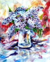 Lilac II   watercolor painting - Orgona II-  akvarell festmény