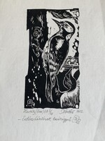 Szánthó Imre (1925 - 1998): Harkály, 1982 metszet