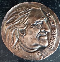 Liszt Ferenc kézműves bronz plakett