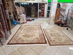 Extra puha,vastag 183x295+125x200 kézi csomózású gyapjú szőnyeg szett MZ443