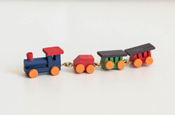 Mini fa játék vonat - babaház kiegészítő, bababútor, miniatűr