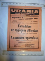 Uránia Mozgószínház Mezőhegyes - régi moziműsor plakát