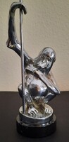 Edouard-Marcel Sandoz "Ca Gratte, 1919" krómozott bronz szobor márvány talpon, jelzett