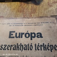 Európa összerakható térképe 1906.  Gáspárdy Aladár
