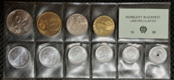 1988. Forgalmi sor, benne  ritka 20 Forint,  2  fillér, 5 fillér csak 30.000 darabot gyártottak (23)