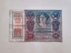 50 Korona 1914, F+. (D.Ö. felülbélyegzés).
