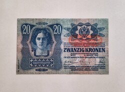 20 Korona 1913, F+. (D.Ö. felülbélyegzés).