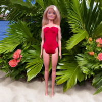 Piros body, dressz, fürdőruha- ruha barbie típusú babákhoz (a014pr)
