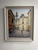 Utcakép - Olajfestmény