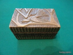 Fa kártya vagy cigi tartó dobozKb 11.5x7x6.8 cm-es
