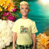 Fiú póló, Ken póló, Stitch mintával- ruha barbie típusú babákhoz (f007ss)
