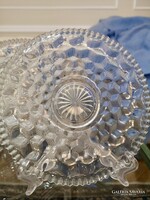 Op art iparművészeti üveg tányérok, 6 db süteményes