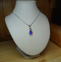 SOLD OUT! Swarovski Crystal Medal Necklace in Aurora Borealis Colors with Pendant